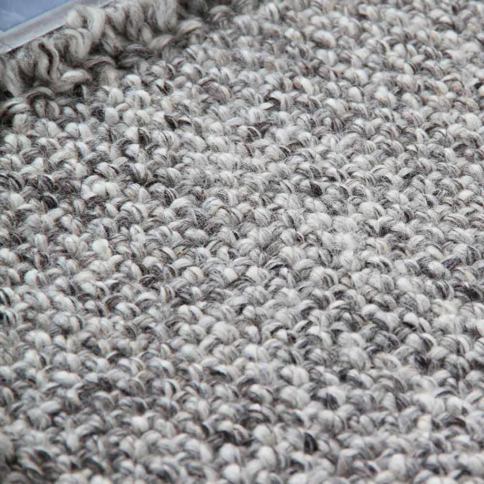 Alfombra de lana con flecos de diseño grande y moderno negro o crema - Jacqueline Viadurini