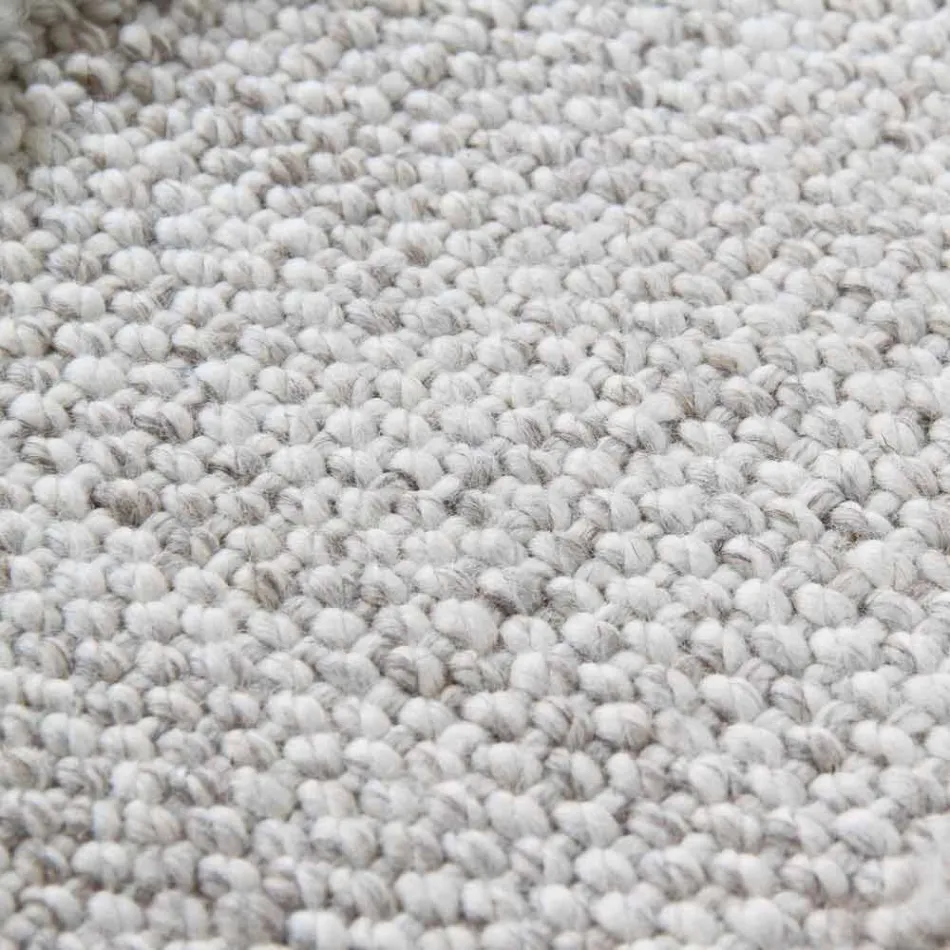 Alfombra de lana con flecos de diseño grande y moderno negro o crema - Jacqueline Viadurini