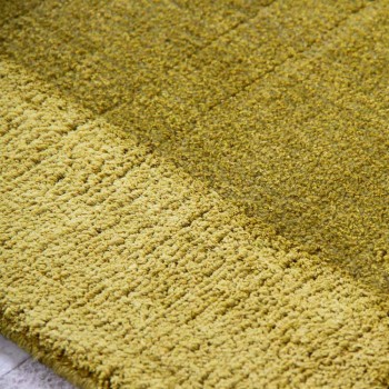 Alfombra grande de lana y seda de colores con banda de diseño moderno - Mezcla