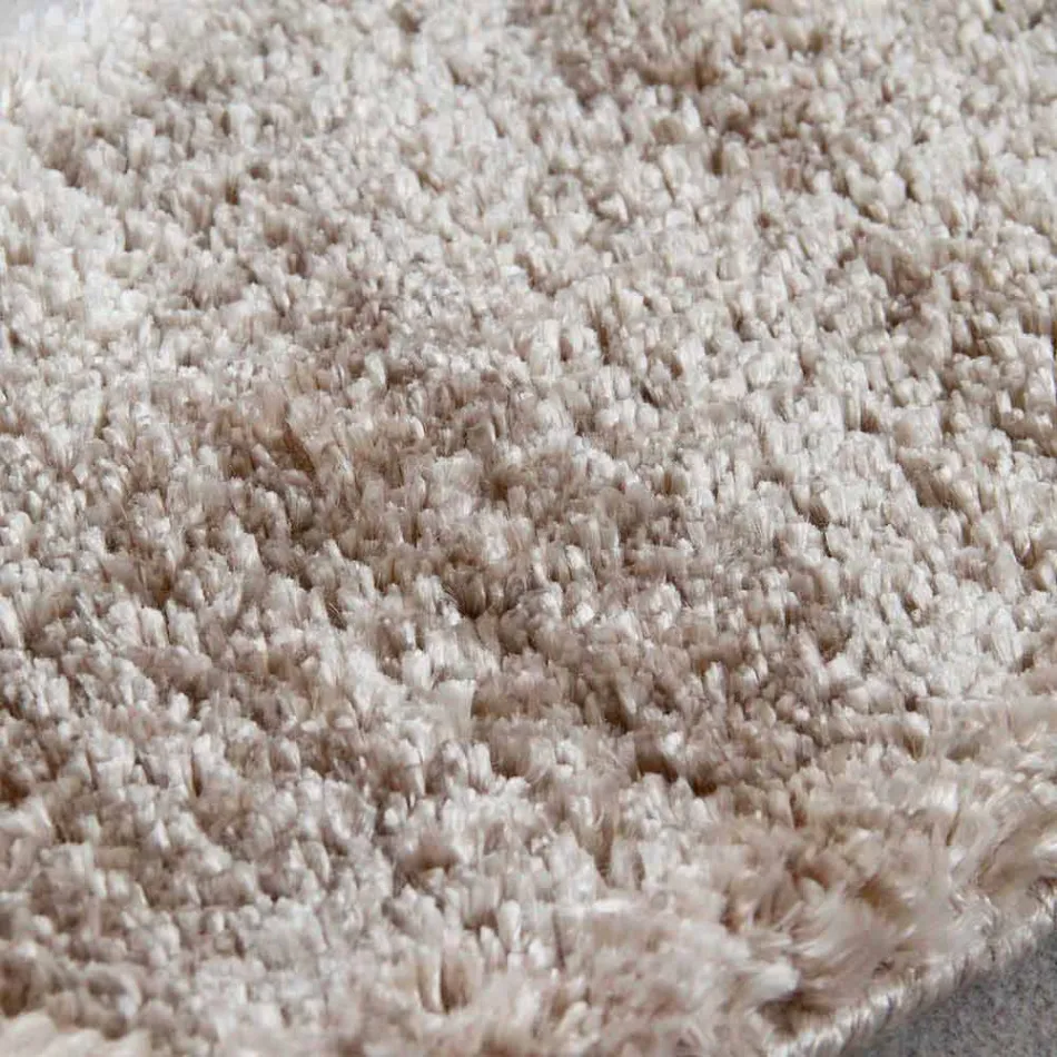 Alfombra grande de seda y algodón de diseño moderno, color, cabello largo - Etesia Viadurini