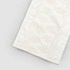 Alfombra de baño rectangular de lino blanco natural con bordado gótico - Muriel Viadurini