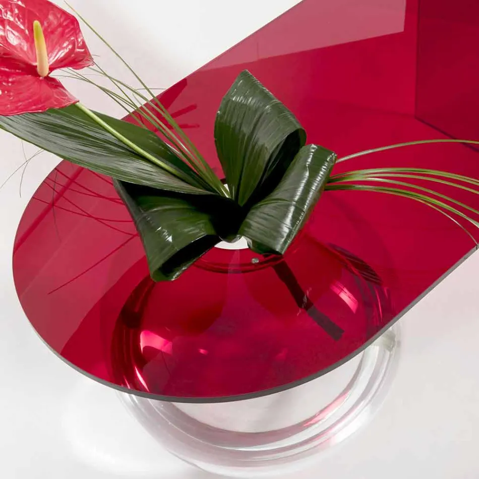 Moderna mesa de puente de plexiglás hecha en Italia, Bolly Viadurini