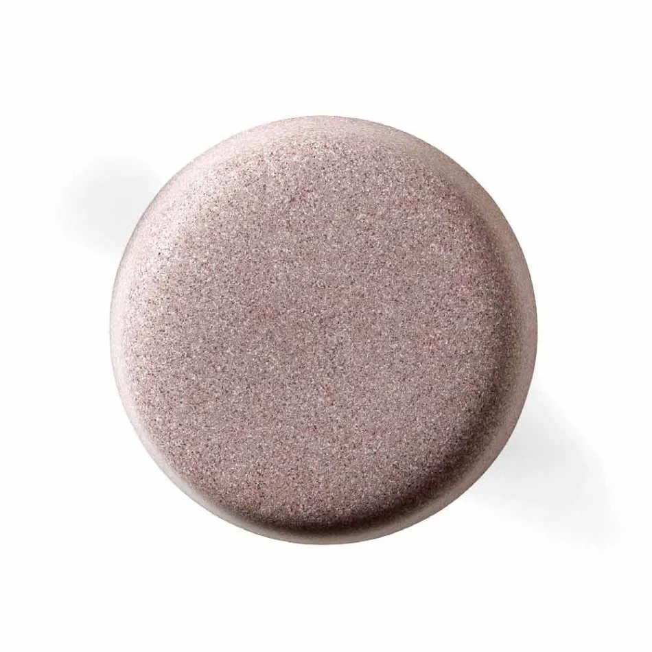 Mesa de centro alta para exterior de polietileno con tapa redonda Made in Italy - Desmond Viadurini