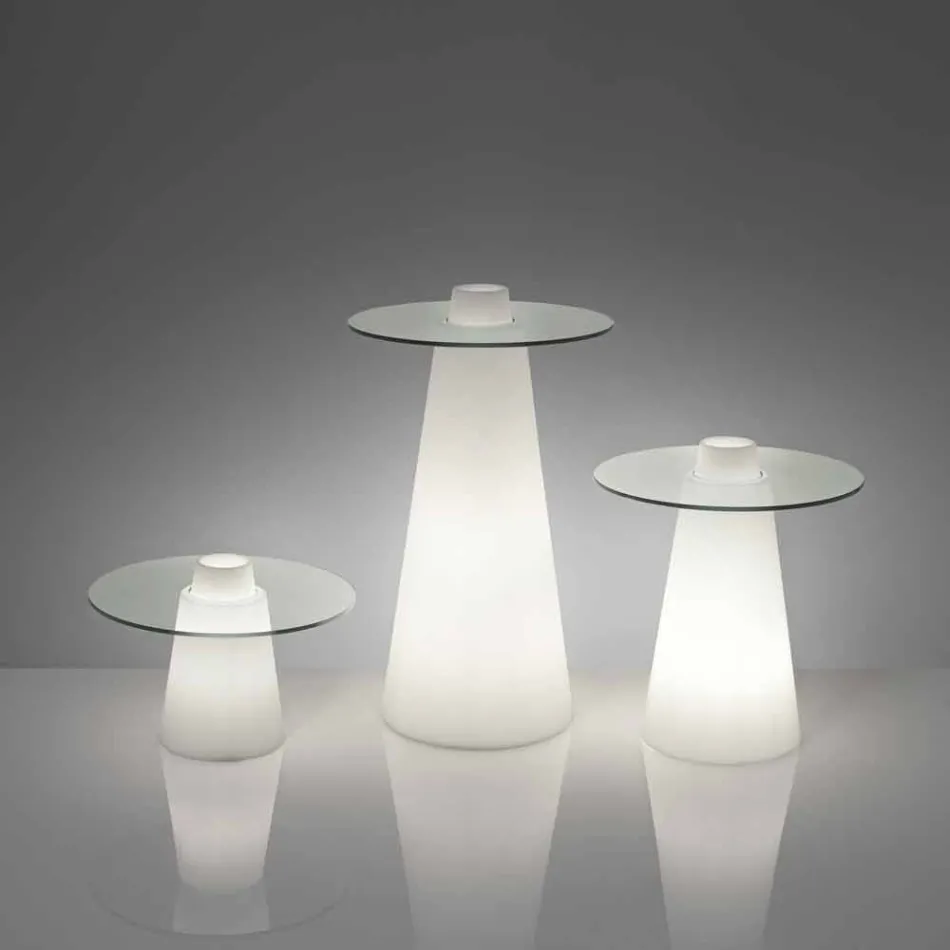 Slide High mesa alta (H120) de polietileno y vidrio hecho en Italia Viadurini