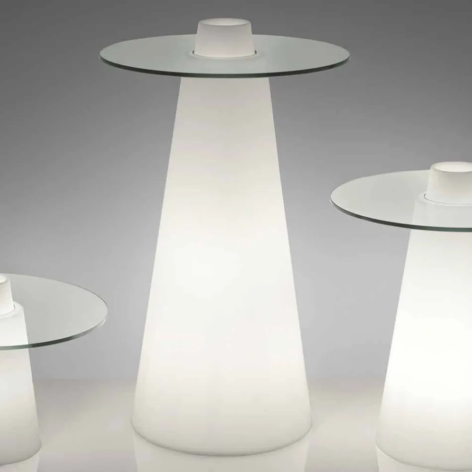 Slide High mesa alta (H120) de polietileno y vidrio hecho en Italia Viadurini