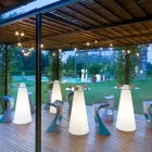 Slide High mesa alta (H120) de polietileno y vidrio hecho en Italia Viadurini