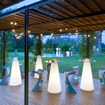 Slide High mesa alta (H120) de polietileno y vidrio hecho en Italia Viadurini