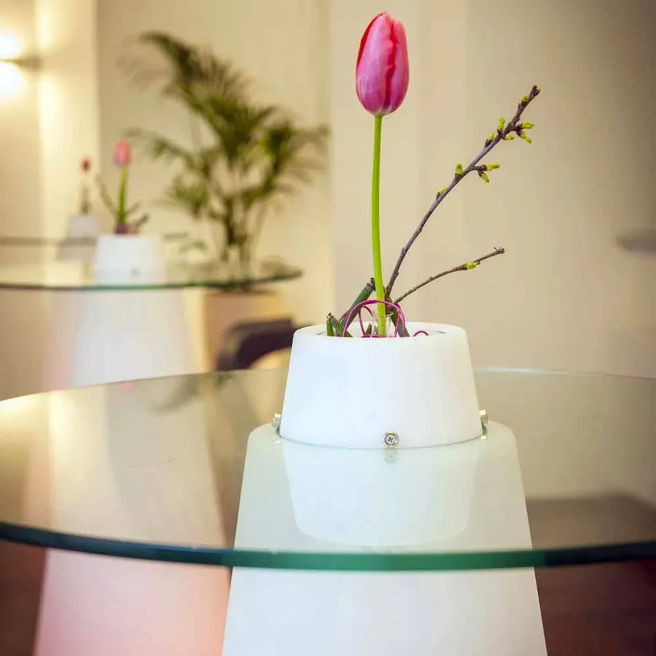 Slide High mesa alta (H120) de polietileno y vidrio hecho en Italia Viadurini