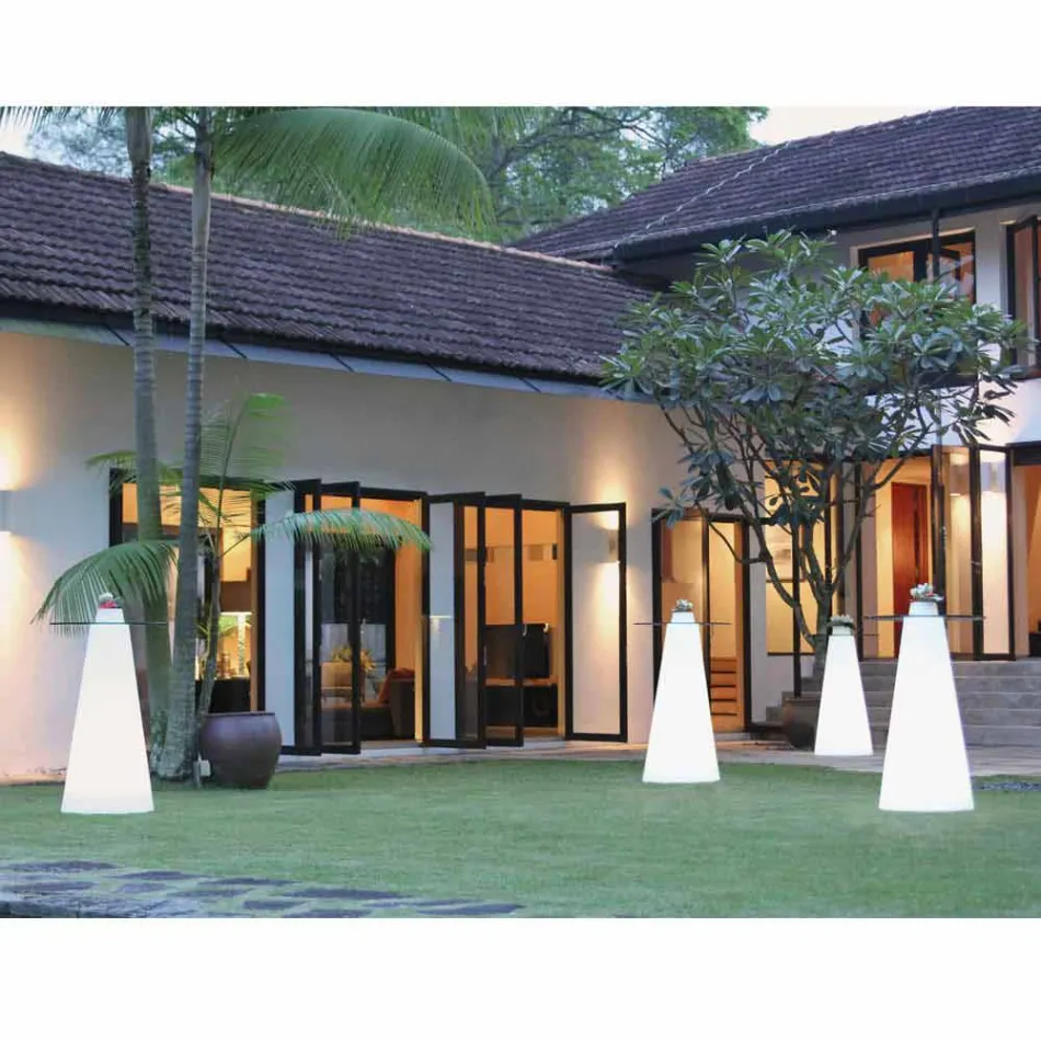 Slide High mesa alta (H120) de polietileno y vidrio hecho en Italia Viadurini