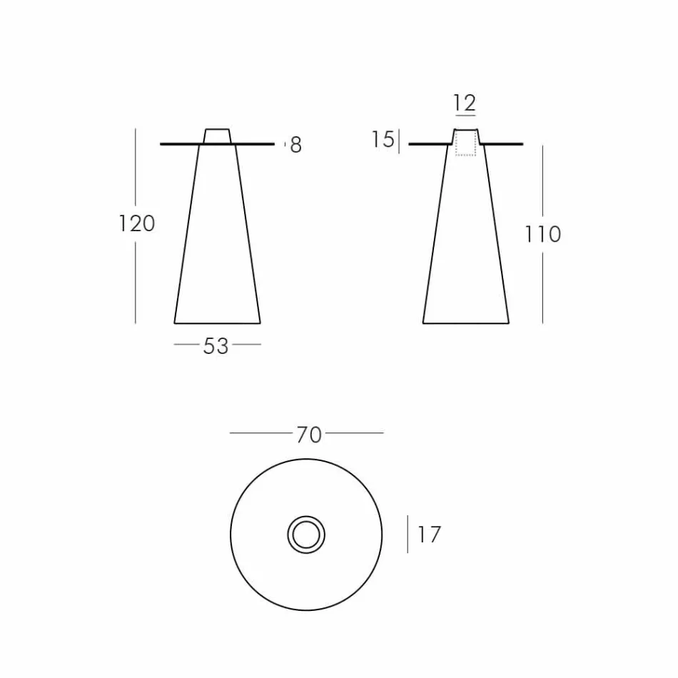 Slide High mesa alta (H120) de polietileno y vidrio hecho en Italia Viadurini