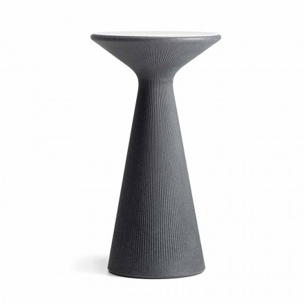 Mesa de centro alta redonda para exterior en polietileno y HPL Made in Italy - Desmond Viadurini