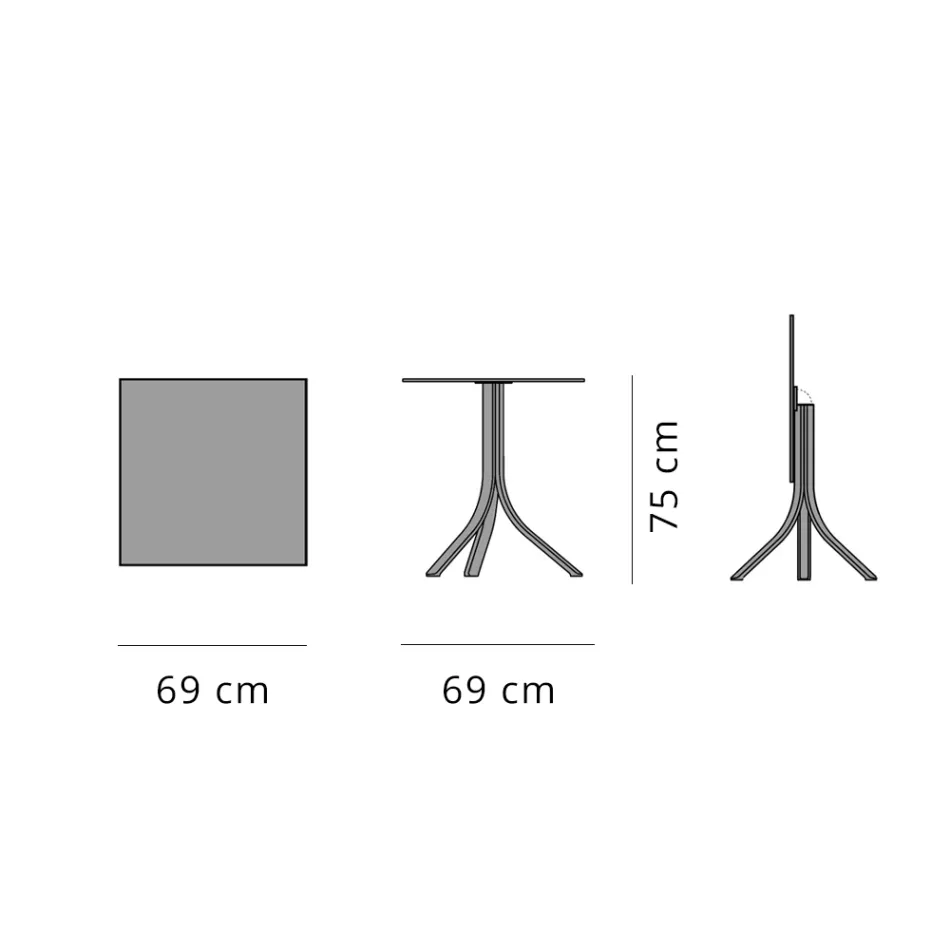 Mesa Bar de Exterior con 3 Patas Reclinables de Aluminio en 2 Acabados - Filomena Viadurini
