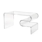Mesa de centro Dennis de plexiglás transparente, fabricada en Italia. Viadurini