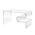 Mesa de centro Dennis de plexiglás transparente, fabricada en Italia.