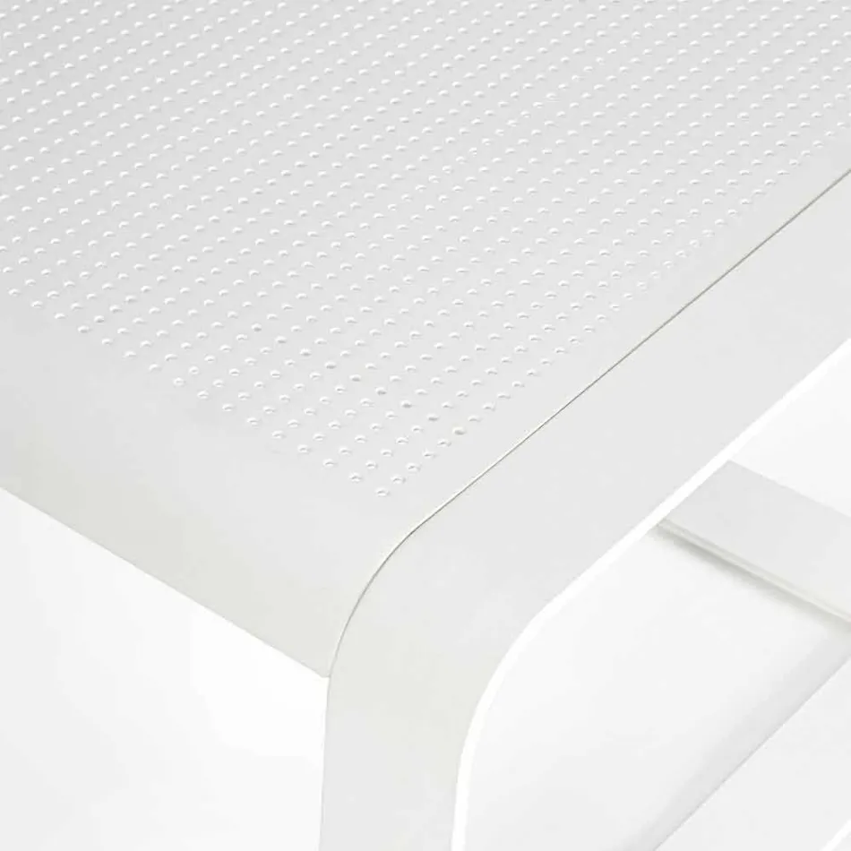 Mesa baja para exterior en aluminio pintado blanco o antracita - Aniello Viadurini