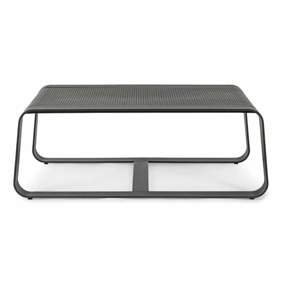Mesa baja para exterior en aluminio pintado blanco o antracita - Aniello Viadurini