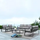 Mesa baja para exterior en aluminio pintado blanco o antracita - Aniello Viadurini