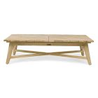 Mesa de centro baja rectangular para exterior en madera de teca, Homemotion - Stuart Viadurini
