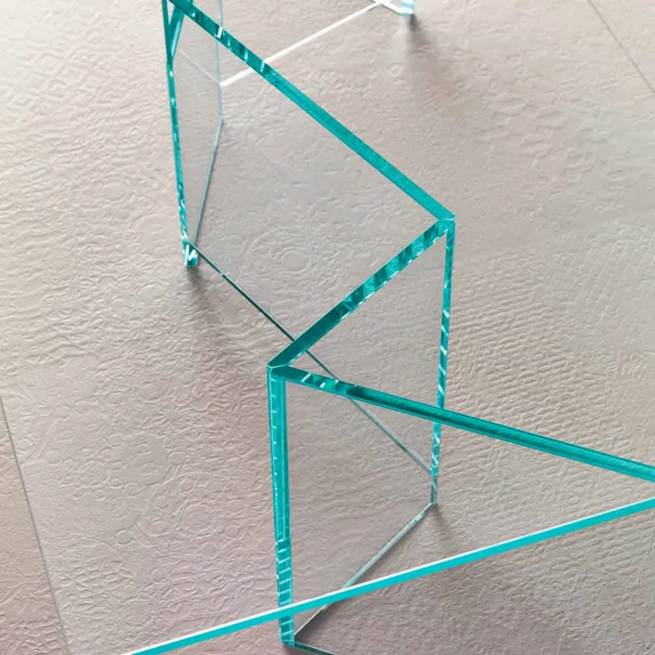 Mesa de centro baja en vidrio extraclaro 2 tamaños Made in Italy - Aleatorio Viadurini