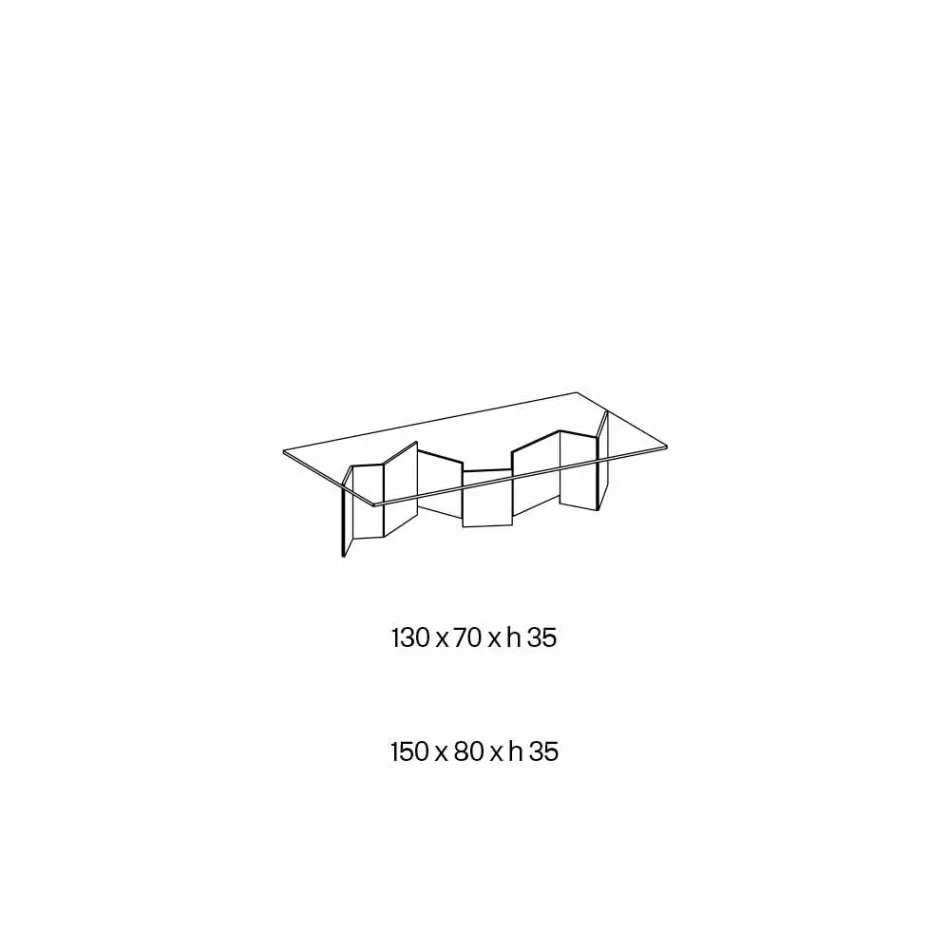 Mesa de centro baja en vidrio extraclaro 2 tamaños Made in Italy - Aleatorio Viadurini