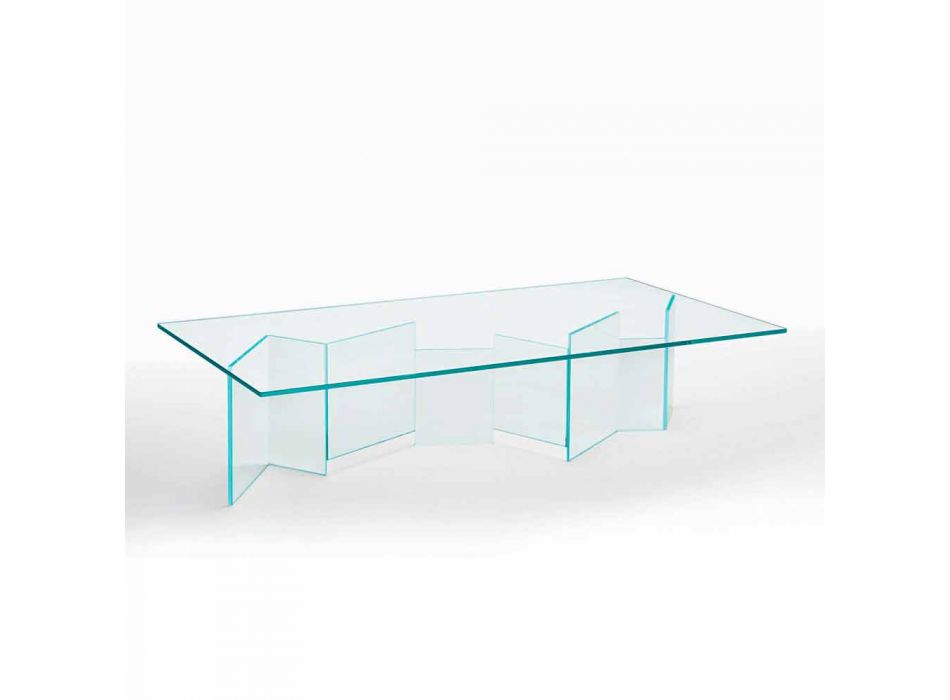 Mesa de centro baja en vidrio extraclaro 2 tamaños Made in Italy - Aleatorio Viadurini