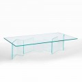 Mesa de centro baja en vidrio extraclaro 2 tamaños Made in Italy - Aleatorio