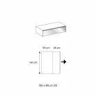 Mesa Baja para Salón en Cristal Ahumado y Cajones de Madera 3 Medidas - Mantra Viadurini