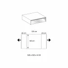 Mesa Baja para Salón en Cristal Ahumado y Cajones de Madera 3 Medidas - Mantra Viadurini