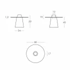 Slide Mesa baja (H50) de polietileno y vidrio fabricado en Italia. Viadurini