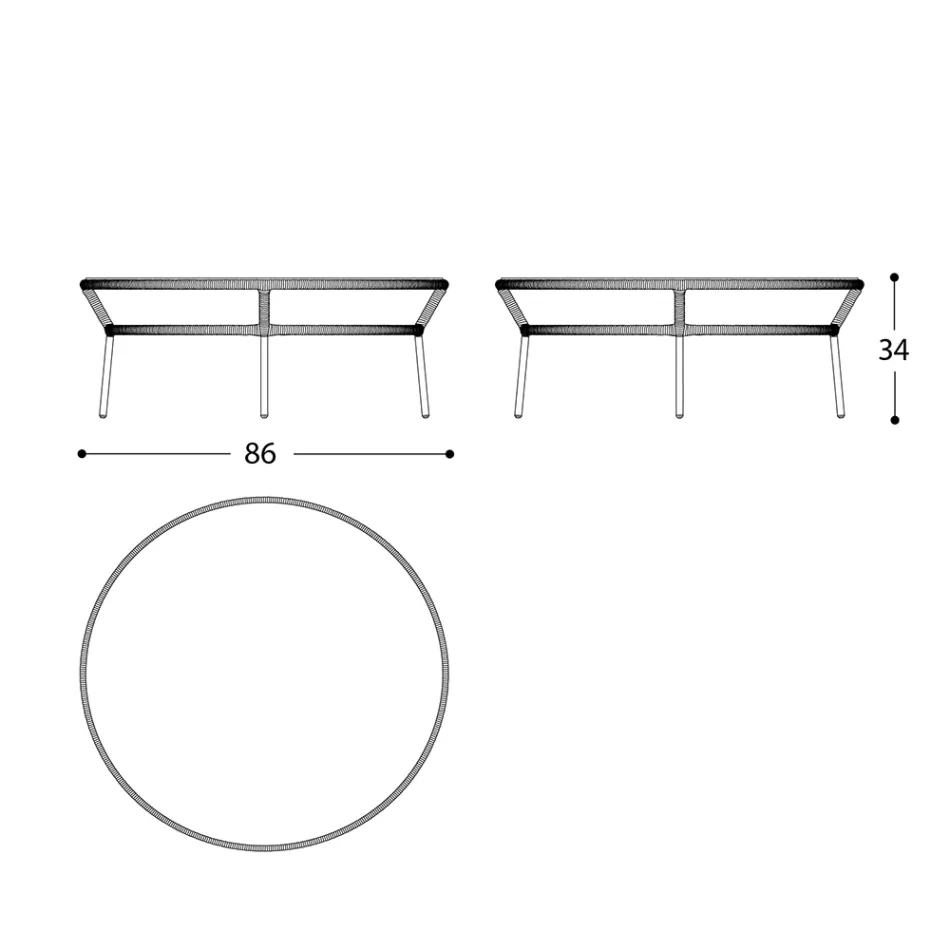 Mesa Baja Sobre Hpl o Cerámica Made in Italy - Emmacross by Varaschin Viadurini