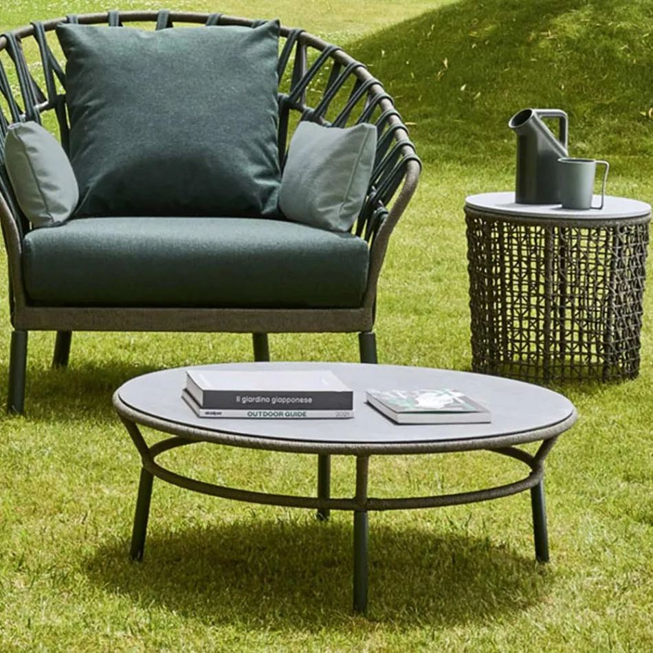 Mesa Baja Sobre Hpl o Cerámica Made in Italy - Emmacross by Varaschin Viadurini