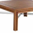 Mesa baja cuadrada para sala de estar al aire libre en madera natural o negra - Suzana Viadurini