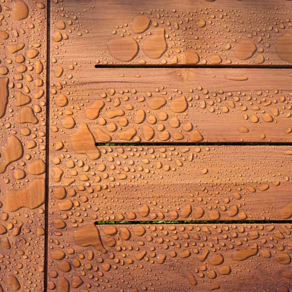 Mesa baja cuadrada para sala de estar al aire libre en madera natural o negra - Suzana Viadurini