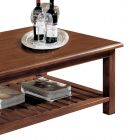 Mesa de centro baja rectangular en madera maciza de álamo Made in Italy - Estia Viadurini