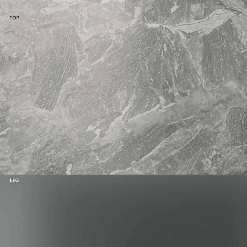 Mesa de centro baja Sala de estar Tapa de cerámica y patas de vidrio ahumado 3 Tamaños - Aleatorio Viadurini