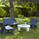 Mesa baja Low Slide Lita Table de polietileno y vidrio fabricado en Italia Viadurini