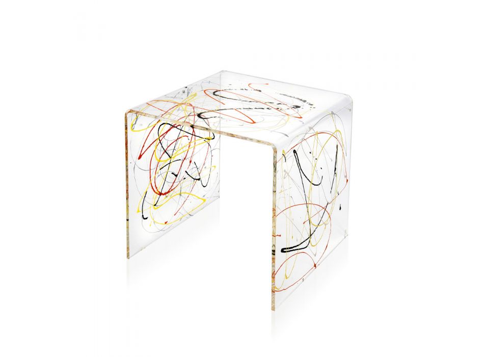 Mesita de noche en plexiglás transparente y coloreado 2 tamaños - Pelere Viadurini