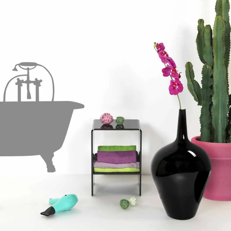 Mesa de centro / mesita negra de diseño moderno Mimi, hecha en Italia Viadurini