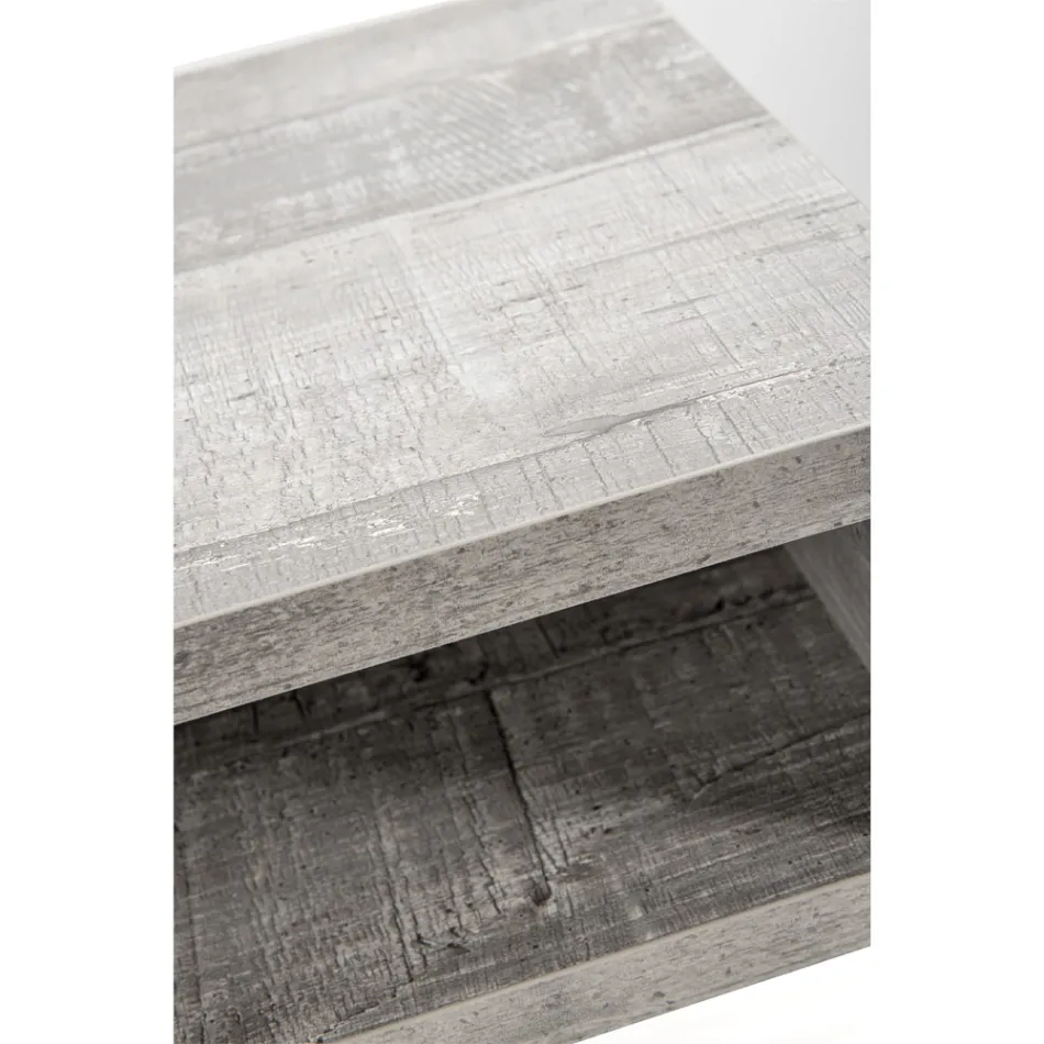 Mesita de noche reciclable en plexiglás transparente y madera - Pascoli Viadurini