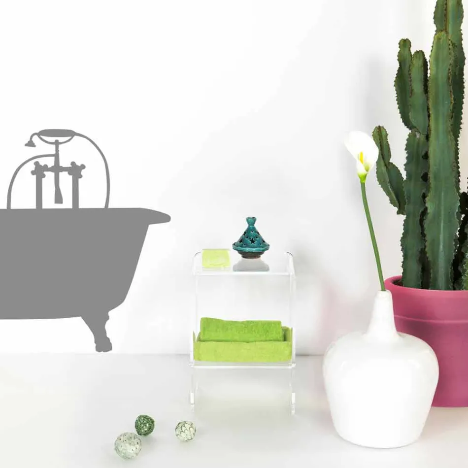 Mesa de centro / mesita de noche transparente de diseño moderno Mimi, hecha en Italia Viadurini