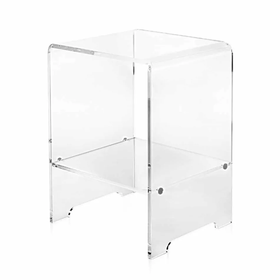 Mesa de centro / mesita de noche transparente de diseño moderno Mimi, hecha en Italia Viadurini