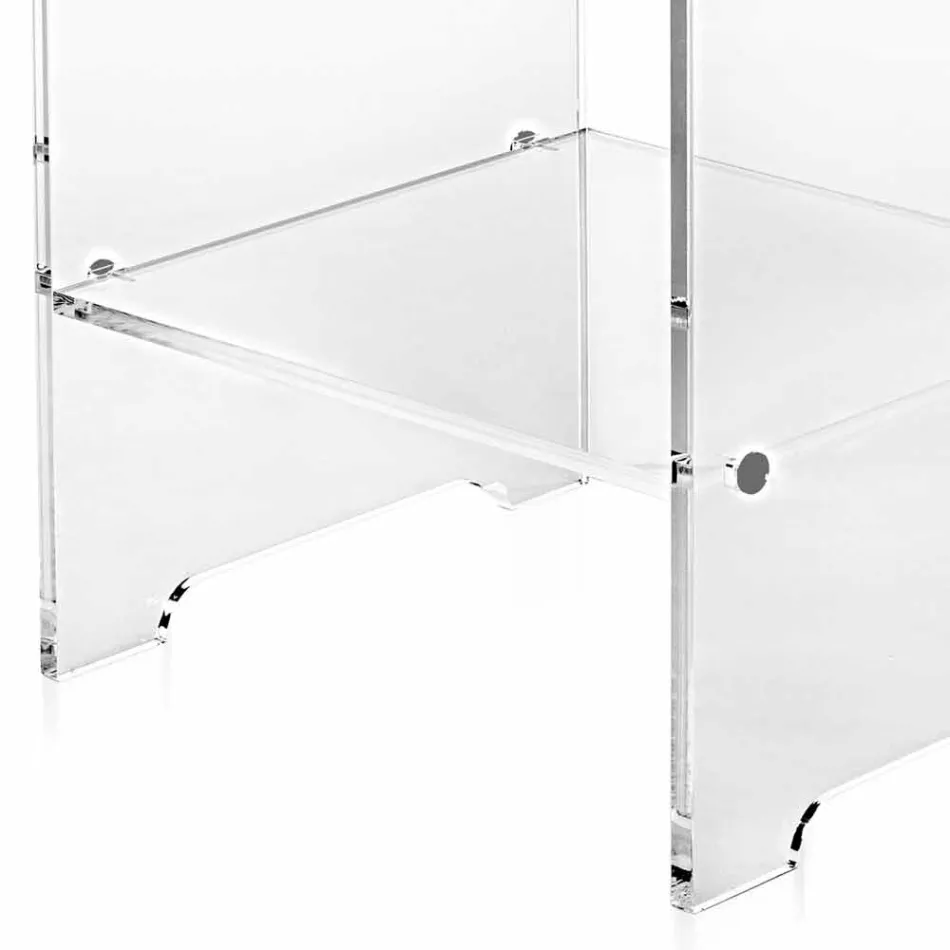 Mesa de centro / mesita de noche transparente de diseño moderno Mimi, hecha en Italia Viadurini