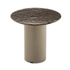 Mesa de centro con base metálica y tablero de espejo o cristal de Ø45 cm - Flaminia Viadurini