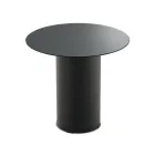 Mesa de centro con base metálica y tablero de espejo o cristal de Ø45 cm - Flaminia Viadurini