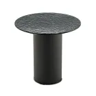 Mesa de centro con base metálica y tablero de espejo o cristal de Ø45 cm - Flaminia Viadurini