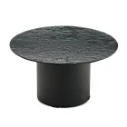 Mesa de centro con base metálica y tablero de espejo o cristal de Ø60 cm - Flaminia Viadurini