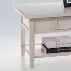 Mesa de centro con cajón y estante en madera patinada Made in Italy - Tuoni Viadurini