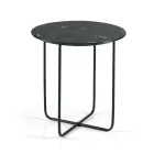 Mesa de centro con espejo y tablero de cerámica efecto mármol, fabricada en Italia - Giusta Viadurini