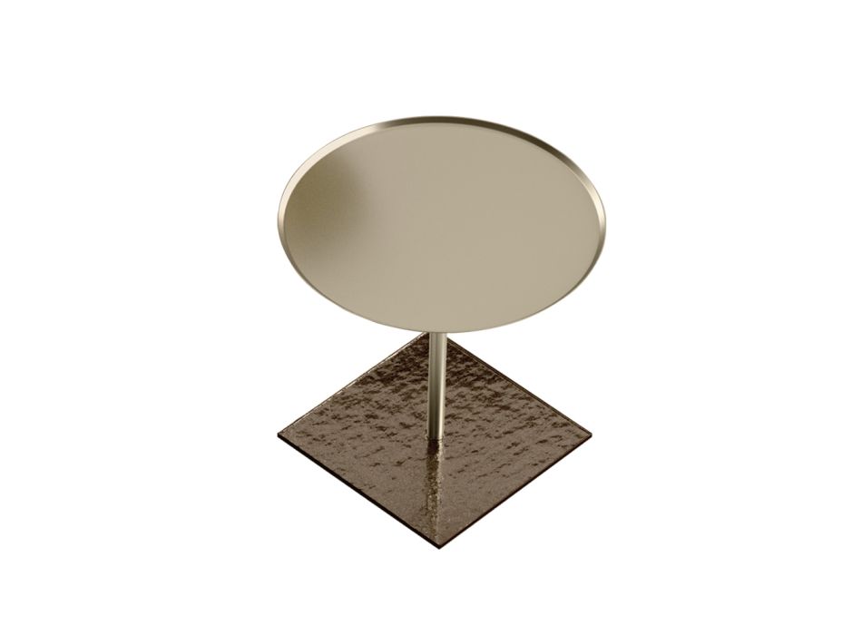 Mesa de centro con tapa redonda de vidrio o metal Made in Italy - Anakin Viadurini