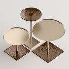 Mesa de centro con tapa redonda de vidrio o metal Made in Italy - Anakin Viadurini